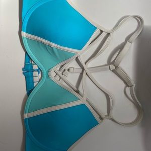 Blue PINK bathing suit top